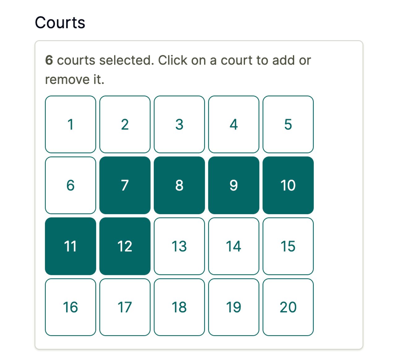 Select Courts