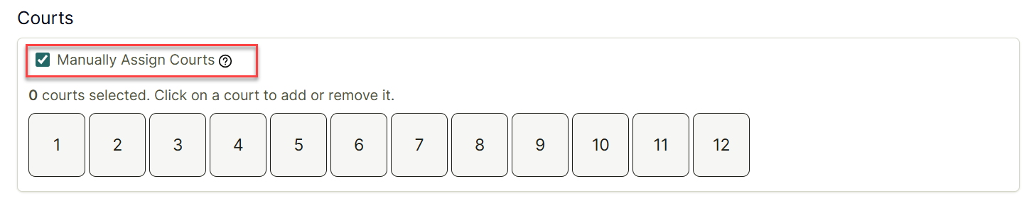 Manual court assignment setting checkbox