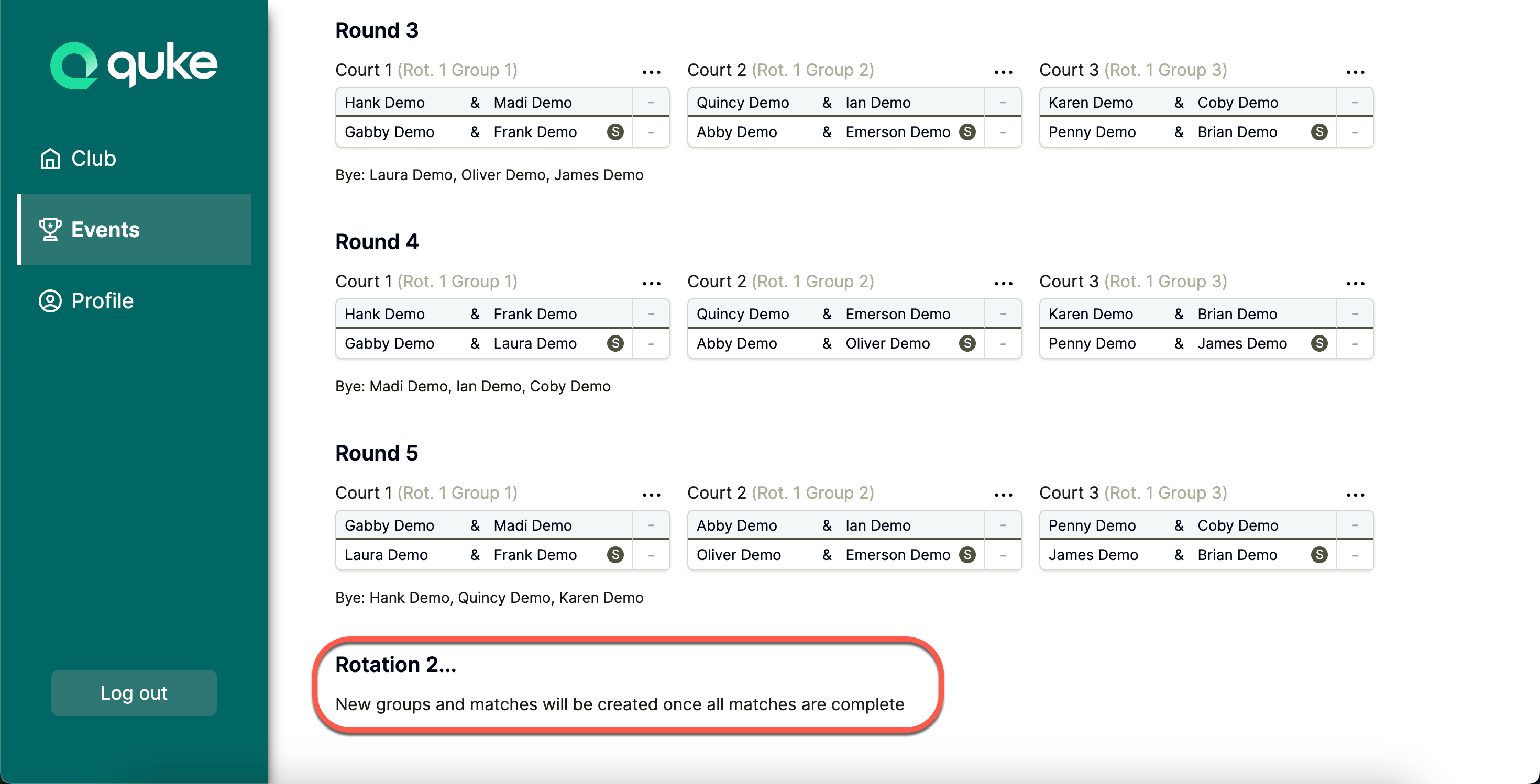 Second rotation schedule placeholder